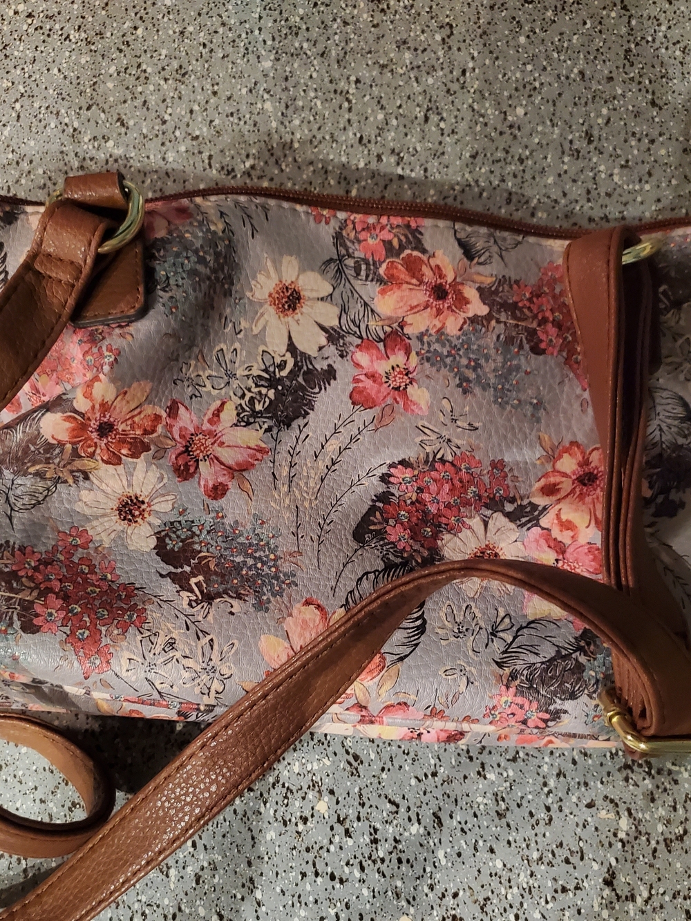 Rosetti Floral Shoulder Bag in Pink, Cream & Brown